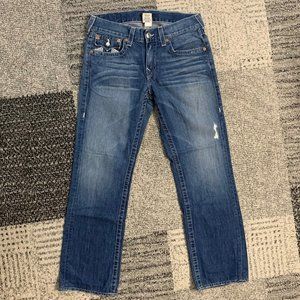 TRUE RELIGION STRAIGHT JEANS 32W 30L CHECKERED